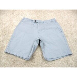 Criquet Shorts Adult 33 Blue Cotton Golf Flat Front Chino Casual Mens 33x9 *